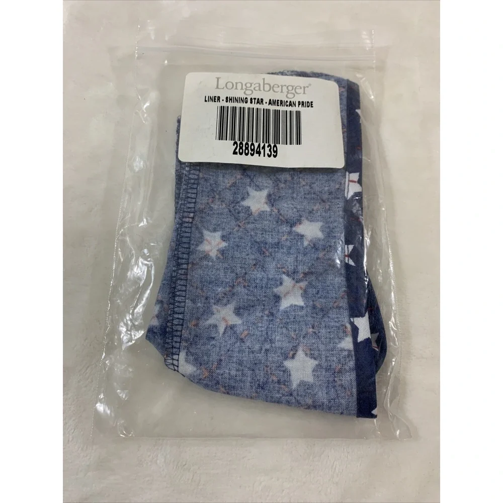 Longaberger Basket 2001 Shining Star American Pride  *‎ Fabric Liner Only New!